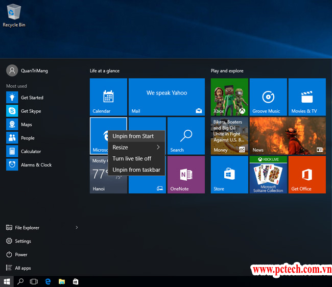 Hình minh họa Cách thu gọn menu trên Win 10