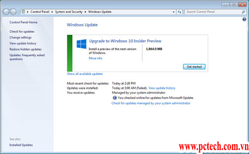 Hình minh họa Gỡ bỏ cập nhật Windows 10 trong Windows 7/8.1