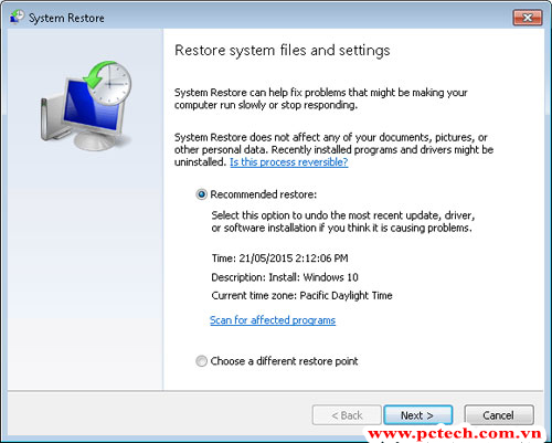 Hình minh họa Gỡ bỏ cập nhật Windows 10 trong Windows 7/8.1