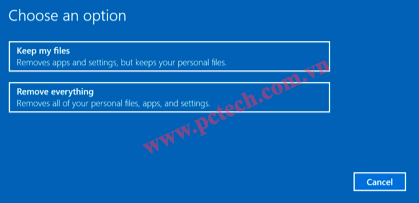 Hình minh họa Chức năng Reset của Win 10