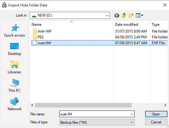 Hình minh họa Phần mềm Ẩn và bảo vệ thư mục Free Hide Folder