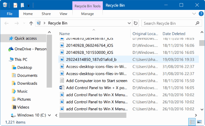 Hình minh họa Làm thế nào để xem các tập tin đã xóa gần đây trên Windows 10?