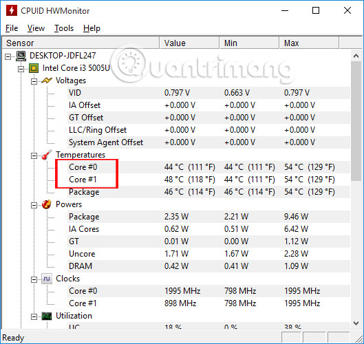 Hình minh họa Hướng dẫn kiểm tra nhiệt độ CPU, VGA, ổ cứng máy tính, laptop